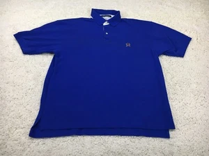 Tommy Hilfiger Shirt Mens Large Blue Polo Logo Short Sleeve Preppy Embroidered - Picture 1 of 13