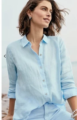 Camisa J Jill Everyday de lino con botones delanteros al aire libre talla 2X $89 Foto 1 de 4