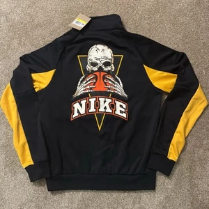 Nike Men's Jacket Basketball Skull Black Orange Yellow DR9789-010 Size S - Picture 1 of 7