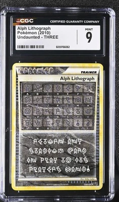 CGC 9 Alph Lithograph Undaunted THREE Pokemon Card GEM MINT 2010 - Image 1 of 2