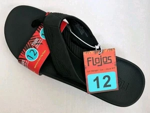 Flojos Mens Jorge 2.0 Flip Flops Sandals Thongs, Black Size 12 - NWT - Picture 1 of 6