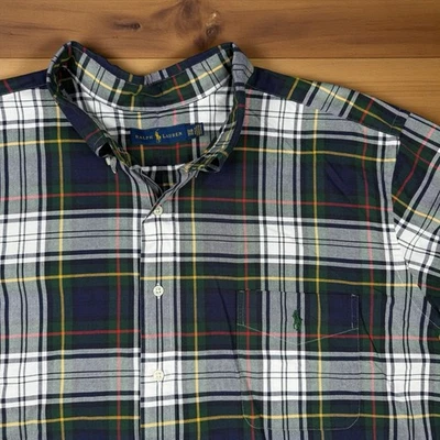 Ralph Lauren Shirt Mens 3XB Blue Plaid Button Down Pocket Pony Preppy Classic - Image 1 of 4