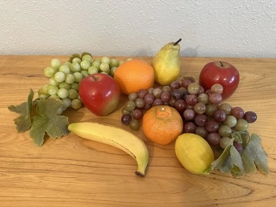 Lote de 9 piezas mezcladas vintage imitación fruta artificial exhibición falsa MCM Foto 1 de 4