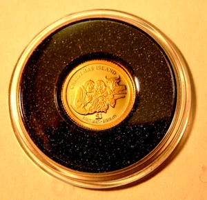 Kiribati Weihnachtsinsel 1$ 2011 Gold 999 PP 1/2g Ø11mm Maria & Josef Ochse - Bild 1 von 2
