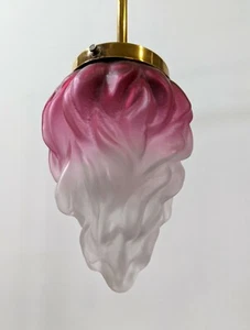 Lámpara Modernista Art Nouveau forma de antorcha fuero en cristal glaseado, 1920 - Imagen 1 de 3