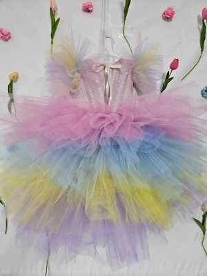 vestido arco iris desh exuberante elegante brillante para 5-6 años arco iris Foto 1 de 4