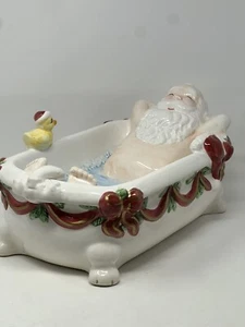 Vintage Cardinal Inc. Santa In Tub Hand Painted Large Decor Christmas Genuine - Picture 1 of 21