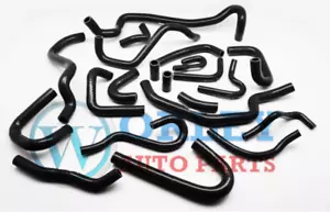 Hose Silvia 180SX 200SX S13 CA18DET For Nissan Silicone Radiator 89-94 22pcs BLK - Picture 1 of 7