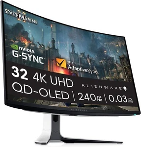 Alienware AW3225QF 32 pollici 4K UHD (3840x2160) 1700R monitor da gioco curvo, 240 Hz - Foto 1 di 3