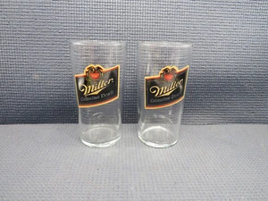 Miller Genuine Draft Set of 2 Beer Glasses 5 1/4" x 2 3/4" - Picture 1 of 3