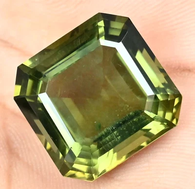 Flawless Natural Bi-Color Tourmaline 31.65 Ct Octagon Certified Treated Gemstone - Image 1 of 4