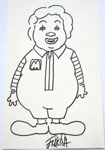 RON ENGLISH Ronald McDonald ORIGINAL COMIC BOOK URBAN ART DRAWING SKETCH - Picture 1 of 2