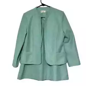 Ensemble costume jupe blazer femme taille 12 petites poches bleues Koret tenue carrière - Photo 1 sur 13