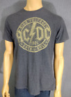 T-shirt AC/DC adulte grand gris foncé et or 1976 rock & roll SS coton poly mélange