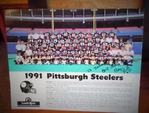 1991 Pittsburgh Steelers Foto signiert Bryan Hinkle #53 - Bild 1 von 12