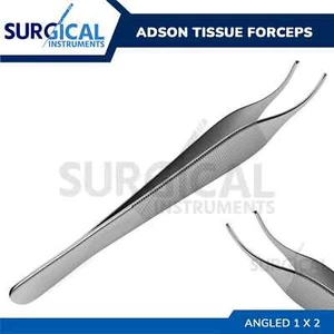 Forceps de aderezo Adson delicado plástico quirúrgico en ángulo acero inoxidable grado alemán - Imagen 1 de 3