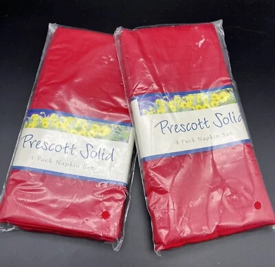 NEW Set of 8 Linen Weave Holly Red Napkins Brownstone Gallery Christmas Holiday - Image 1 of 3