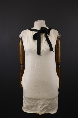 Abito midi bianco Moschino da cocktail party con cordini con cordini taglia I 40 USA 4