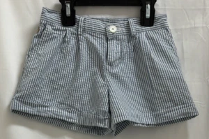 Polo Ralph Lauren Shorts Girl's Sz 5 Light Blue White Stripe Seersucker Cotton  - Picture 1 of 15