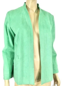 Vintage 70s Ultra Suede Mint Green Swing Blazer Jacket M - Picture 1 of 7