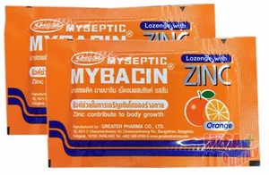 2 x Myseptic Mybacin Lozenge with Zinc Body Growth Relief Sore Throat # Orange - Picture 1 of 7
