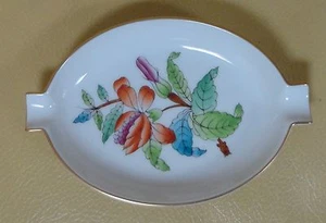 HEREND China QUEEN VICTORIA Dekor PFINGSTROSE Blume Vintage Porzellan ASCHENBECHER Schmuckstück - Bild 1 von 3