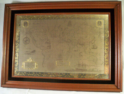 Extremely Rare! Franklin Mint Sterling Silver 925/Gold World Map Old Art Piece • 1,618.13$