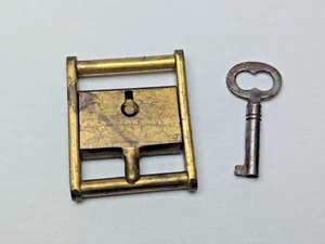 Antique Dog Collar Lock Locking Belt Buckle with Key - Picture 1 of 6