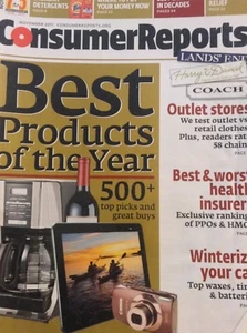 Consumer Reports Magazine Best Products Of The Year November 2011 032818nonrh - Imagen 1 de 1