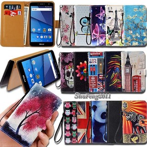 Leather Wallet Stand Magnetic Flip Case Cover For Various BLU Life SmartPhones