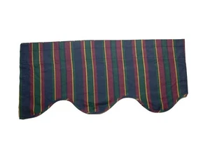 JC Penney Vintage Scalloped Valance Short Curtain Stripe Print Retired 1980s - Picture 1 of 9