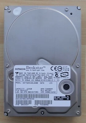 Hitachi - HDT722516DLA380 / 0A31637 - 164GB SATA 7200RPM 3.5" Hard Drive - Image 1 of 4