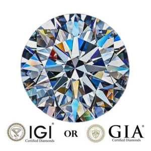 Lab Grown Diamond 1.02CARET STONE ROUND SHAPE VVS-VS F COLOR IGI CERTIFIED - Picture 1 of 21