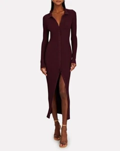 Vestido mediodi Staud talla M Napa acanalado manga larga - Imagen 1 de 14
