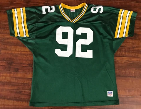 Vintage Green Bay Packers #92 Reggie White NFL Football Jersey Mens 2XL Wilson Cover