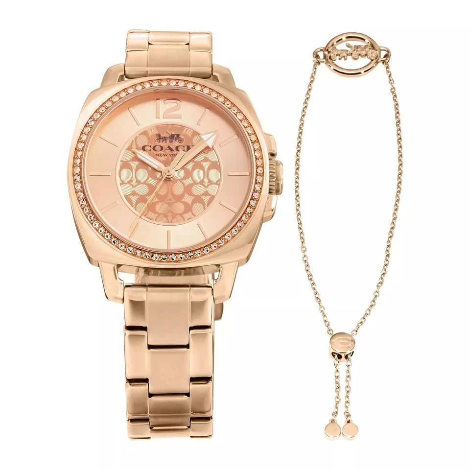 COACH WATCH BOYFIRIEND 14000087 Stainless Steel Watch & Bracelet Gift Set Women - image 1 of 4