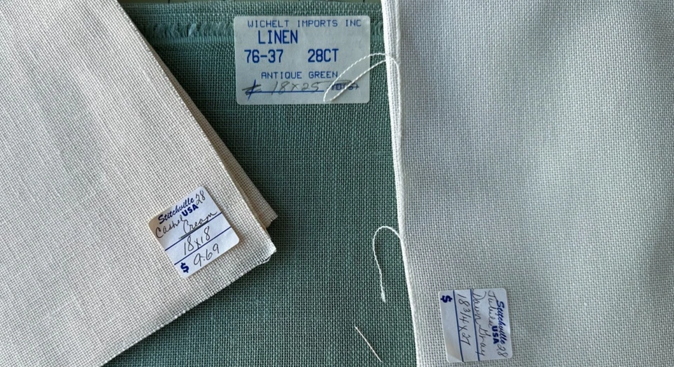 Assorted linen fabric 28 count cross stitch counted thread New - Image 1 of 4