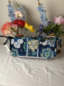 Bolso de Cosméticos Vera Bradley Pequeño Lazo Mod Floral Azul Nuevo con Etiquetas Patrón Retirado Maquillaje - Imagen 1 de 6