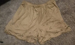 Justice Shorts Girls Size 18 Faux Suede Laser Cut Boho Festival Brown Pull-on - Picture 1 of 4
