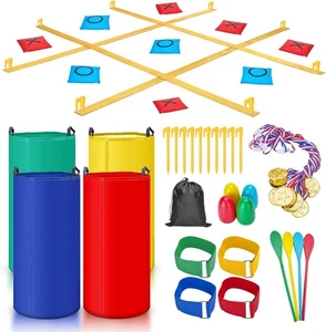 43 Pcs Outdoor Giant Tic Tac Toe Bean Bag Toss Games for Kids, Adults & Family - Picture 1 of 7