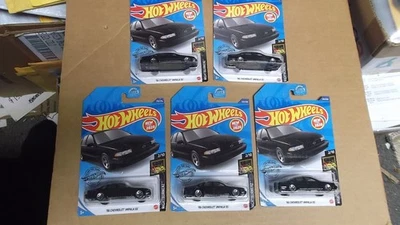Impala SS~Black Hot Wheels~94-95-96~1994-1995~1996~Chevrolet~Lot Of 5 New Cars~ - Image 1 of 4