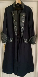 Rare RAVEN Heavy Gothic Pirate Victorian Steampunk Coat Corset Crucifix Back - Picture 1 of 7