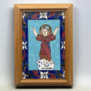 Vintage Retablo Divino Niño Jesús De Bogotá Latin American Folk Art Tile - Picture 1 of 8