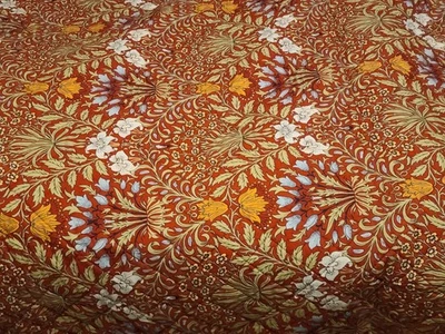 Colcha William Morris GARDEN Red King QUILT de 106" x 90" nueva reenvasada Foto 1 de 4