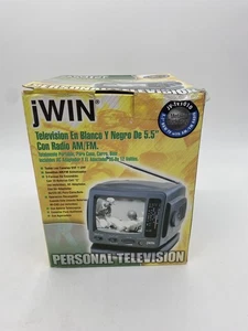 New Open Box Vintage jWIN Tv/radio Black/White TV AM/FM Radio Combo Portable - Picture 1 of 10