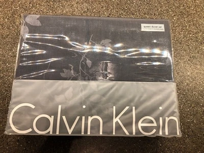 Calvin Klein Kent 3P Queen Duvet Cover Shams Set Rare - Image 1 of 4