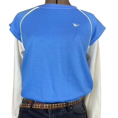 Sudadera en capas vintage de los 80 JULIE GIRL para mujer (M) suave Crew EE. UU. Foto 1 de 4