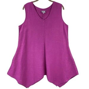 Niche Nilgun Derman ärmelloses Tunika Kleid Gr. M rosa Leinen Art To Wear Leinen - Bild 1 von 6