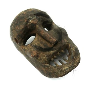 Ancien masque de chaman de cérémonie Bön en bois ouvragé - Népal - Début XXe - Imagen 1 de 12