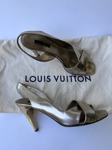Louis Vuitton Heels Golden Leder Open Toe Gr. EUR 37 - Bild 1 von 23